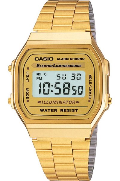 A168WG-9WDF Retro Quartz Gold-Colored Steel