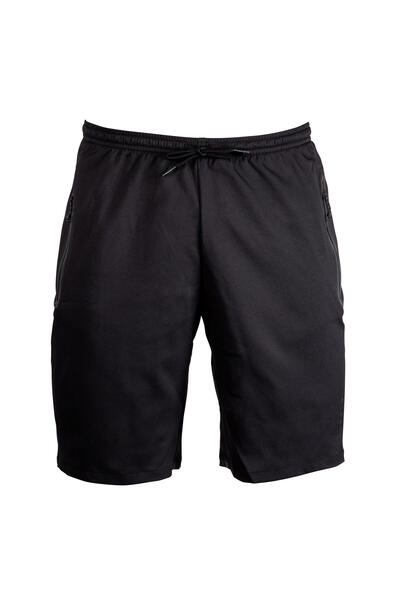 Kipsta Adult Football Shorts - Black - Viralto with Zipper