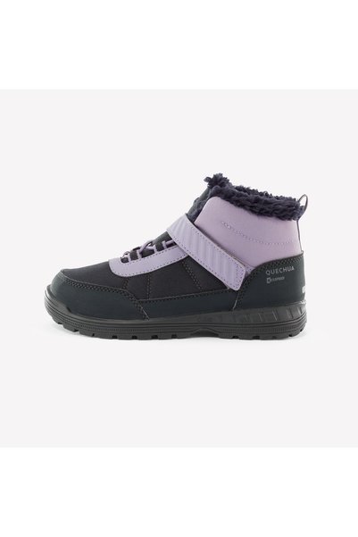 Quechua Kids Waterproof Outdoor Snow Boots - Grey / Purple - 24 / 34 - Sh100