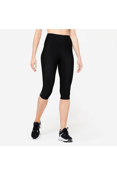 Women's Short Fitness Leggings - Smoked Black