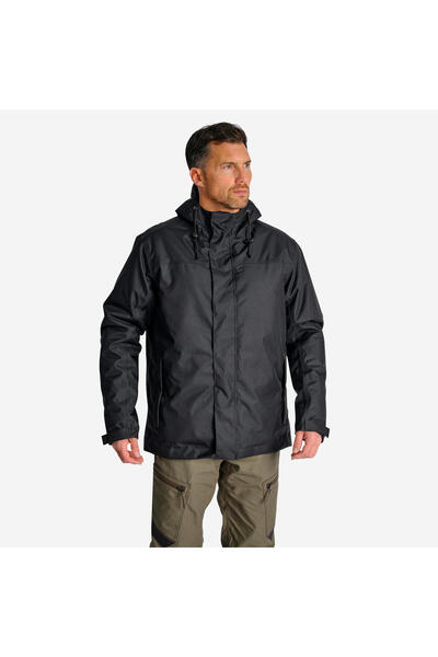 Solognac Men's Waterproof Winter Coat -10 ° C - Black - Hunting and Nature Observation - 100