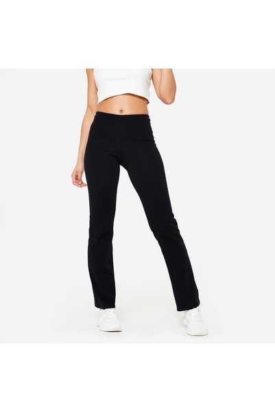Domyos Women's Black A-Line Cut Sports Leggings - Fitness
