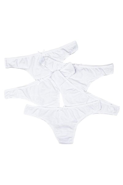 Women's Thong 5 Pack Panties White