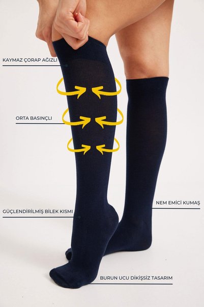 Compression Knee-high Compression Socks Navy Blue