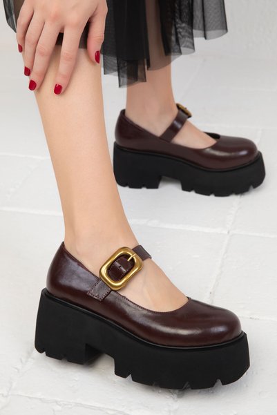 Claret Red Women's Classic Heeled Shoes 19560