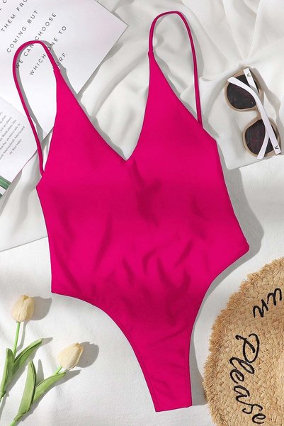 V-Neck Low-Cut Brazilian Cut Swimsuit
