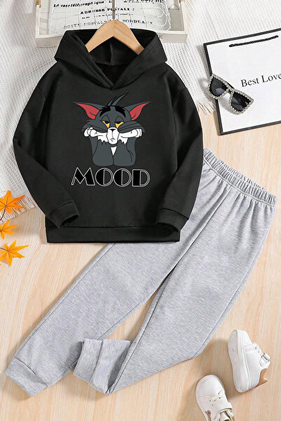 Удобен тренерки сет со Mood принт за мажи - жени