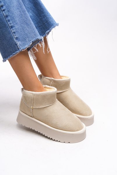 Jilrathla Women's High-Sole Comfortable Boots 0012204 Beige