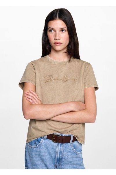 Washed Looking Cotton T-Shirt
