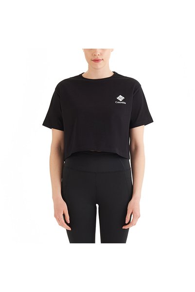 Black Halftone Logo Framed Women's Outdoor T-Shirt - Cs0317-010