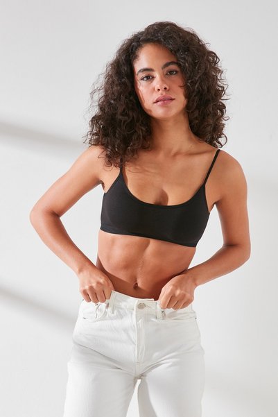 C11425 Women's Modal Cotton Padded Bustier Black