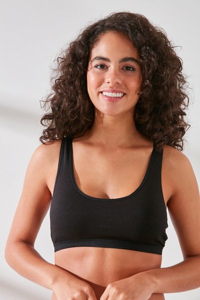 C11424 Women's Modal Cotton Sports Bustier Black