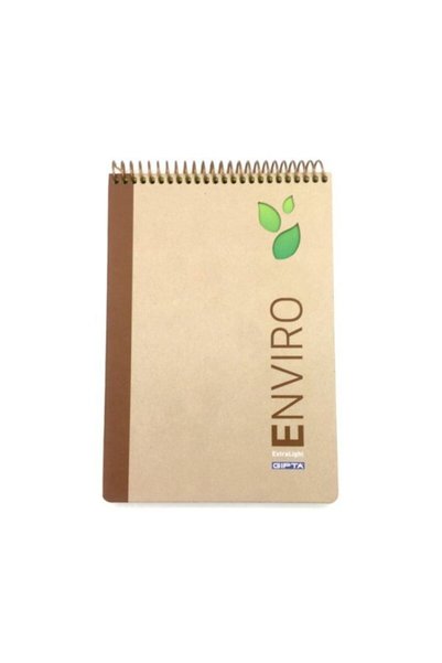 Enviro Spiral Craft Hard Cover Extra Light Top Opening Checked Notebook 17x24 cm