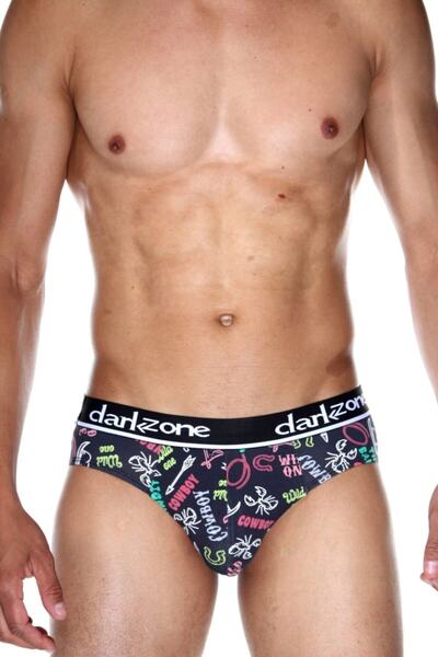 Cowboy Patterned Anthracite Men's Slip