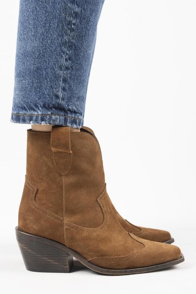 Ellinor Women's Genuine Leather Western Tan Boots