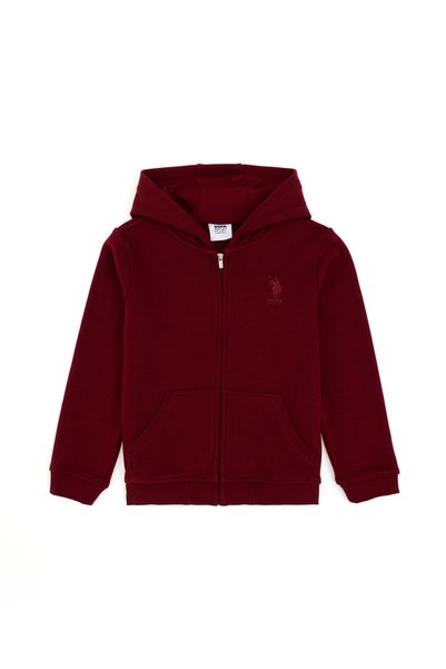 Boy's Burgundy Basic Zippered Sweatshirt 50289144-Vr014