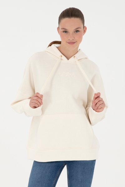 Women's Cream Hooded Sweatshirt 50292370-Vr071