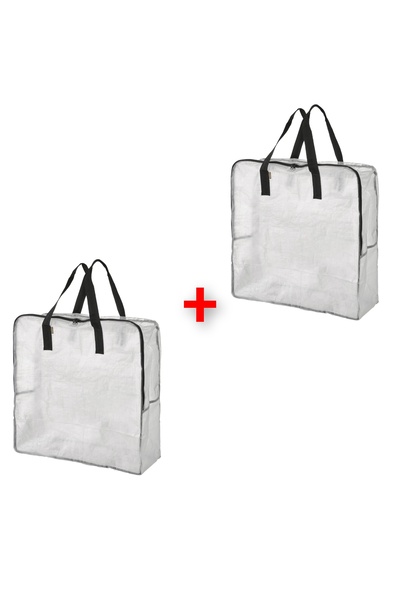 Сет од 2 торби за носење 65x22x65 cm, Ikea 2 парчиња торби за облека или храна, проѕирни со патент