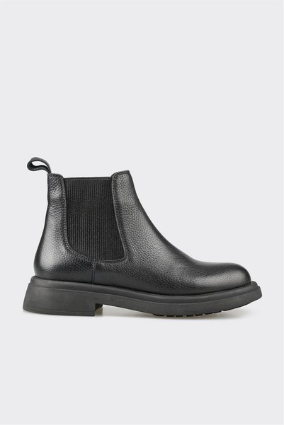 Black Leather Women's Casual Boots