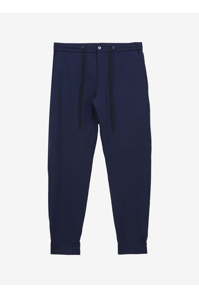 Машки темносини панталони Slim Fit со еластичен појас и тесни ногавици PSL3_EK80