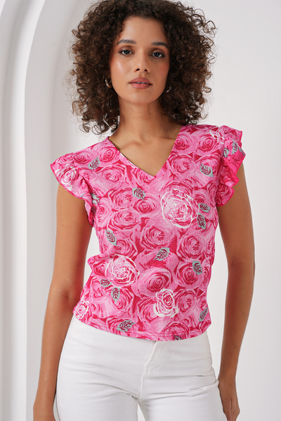 0430 Knitted Blouse - Pink