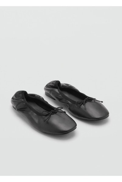 Lace-up Detailed Leather Ballerinas