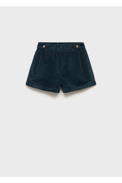 Buttoned Micro Corduroy Shorts