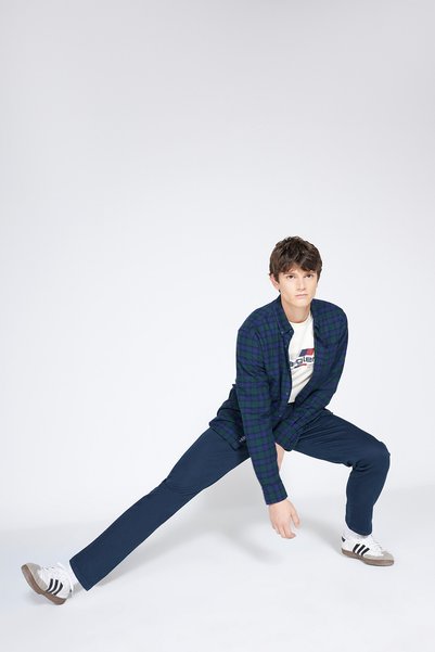 Texas Slim Fit Slim Fit Normal Waist Navy Blue Flexible Trousers