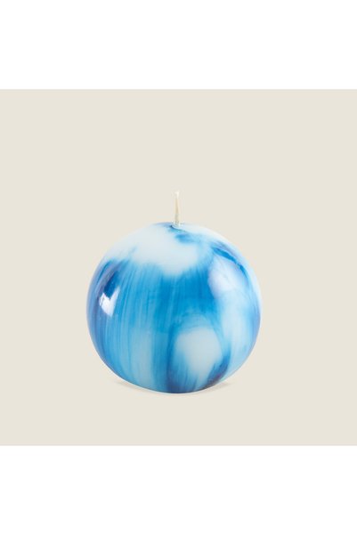 Marbled Top Candle 7 cm Blue Blue