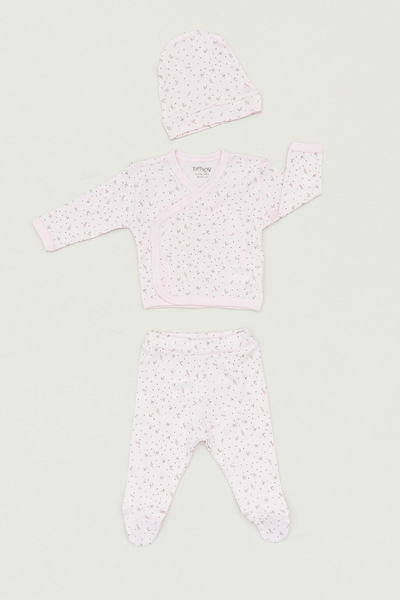 Printed Wrap neckline 3-Piece Girls' Set