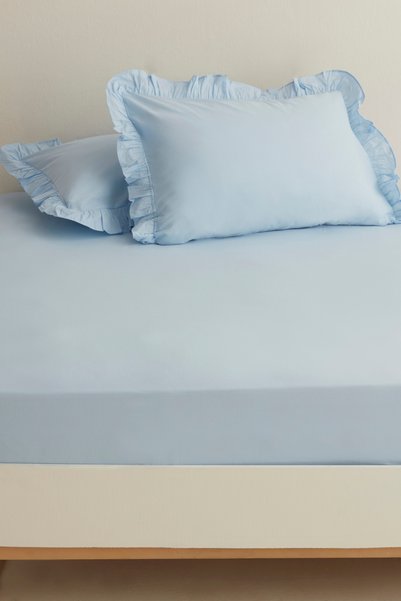 Basic 100% Cotton King Personality Flat Sheet Blue