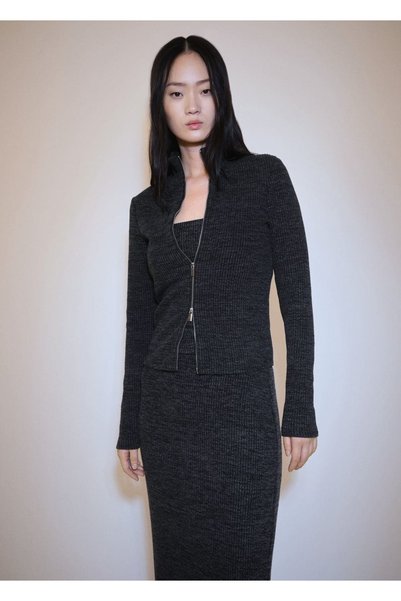 Knitwear Jacket with Zipper
