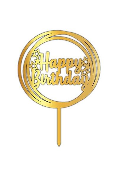 Happy Birthday златен плексиглас