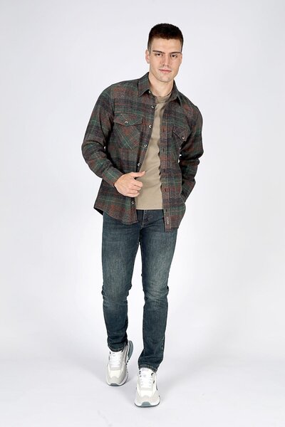 Donas Men's Woven Long Sleeve Shirt Green