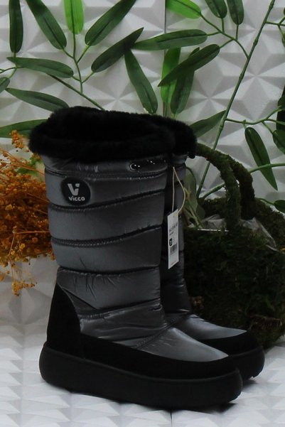 943.F24K.481 Gray Melodic Pig Kids Snow Girls' Boots