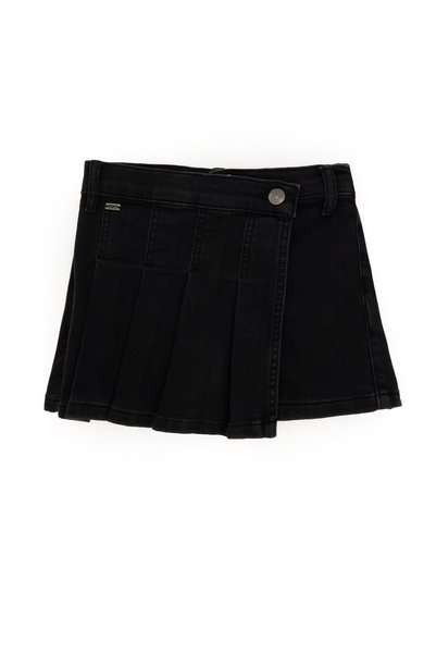Girl's Black Jean Shorts Skirt 50298209-Dn0027