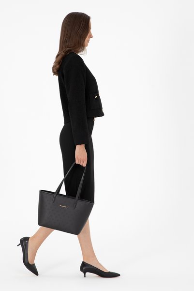 Black Print Shoulder Bag 05Po24K1877