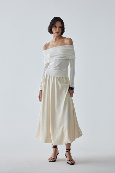 Ecru Lilly Off-The-Shoulder Blouse