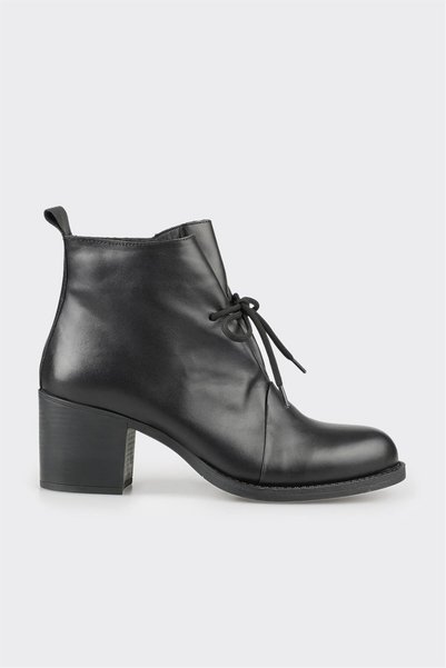 Black Leather Women's Casual Boots