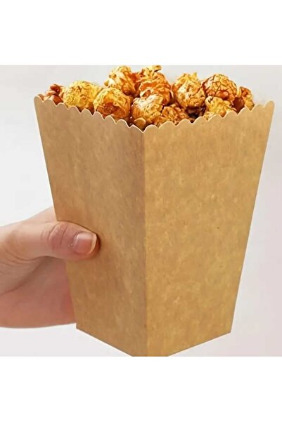 Kraft кутија за пченка - 8 парчиња картонска кутија за пуканки и чипс 8*11,5 Cm