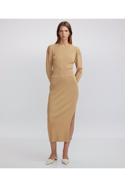 Slit Knitwear Skirt