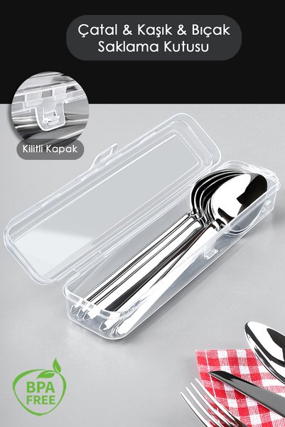 1 Piece of Spoon Holder Storage Container - Spoon Fork Carrying Container Multi-Purpose Organizer