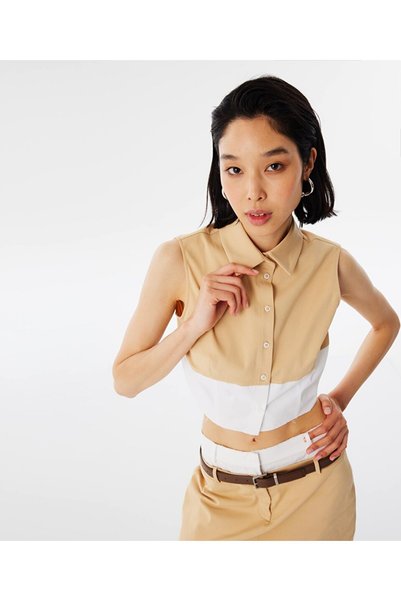 Colorblock Crop Shirt