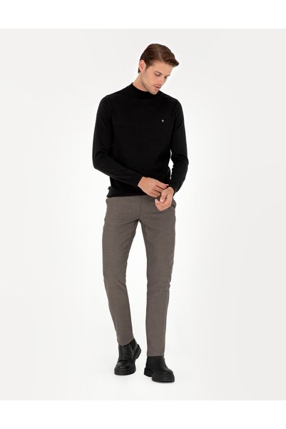 Brown Slim Fit Canvas Trousers 50299527-Vr029