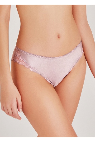 Pink Women's Bikini Panties with Lace Detail