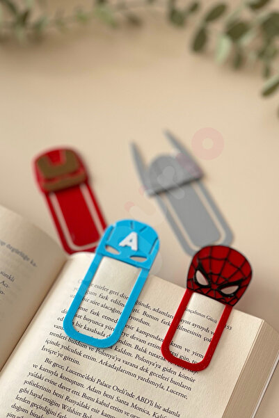 Обележувач за книги со фигура на Avengers / сет од 4 / Spiderman - Ironman - Captan America - Thor