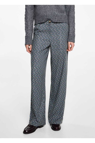 Straight Cut Patterned Trousers