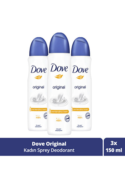 Женски спреј дезодоранс Original со ефект на 1/4 хидратантна крема 150 ml X3 парчиња