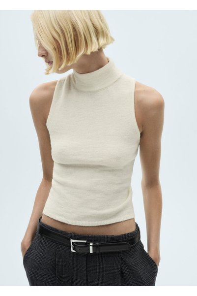 Open Back Knit Blouse