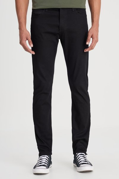 Malone Skinny Fit Slim Fit Low Waist Very Narrow Leg Black Men's Stretchy Denim Denim Pants